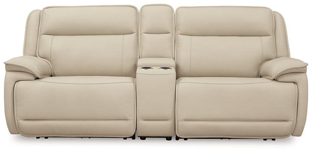 Double Deal Power Reclining Loveseat Sectional with Console Half Price Furniture
