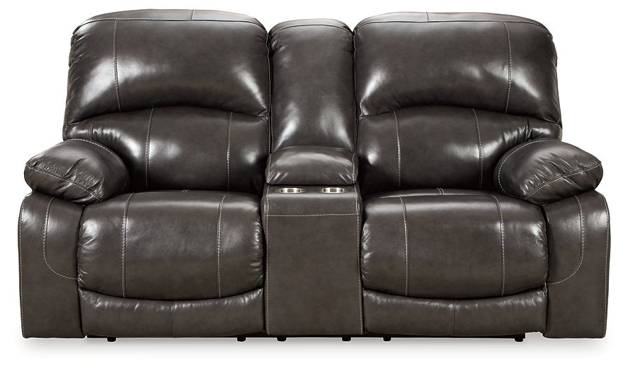 Hallstrung Power Reclining Loveseat with Console  Half Price Furniture