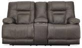 Wurstrow Power Reclining Loveseat with Console  Las Vegas Furniture Stores