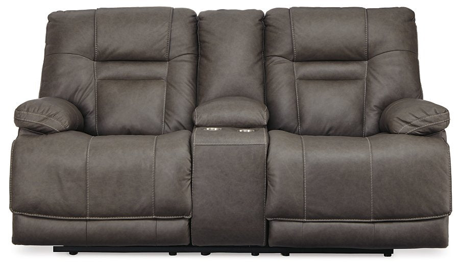 Wurstrow Power Reclining Loveseat with Console  Half Price Furniture