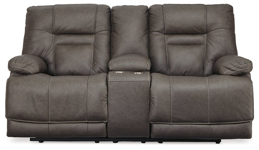 Wurstrow Power Reclining Loveseat with Console Half Price Furniture