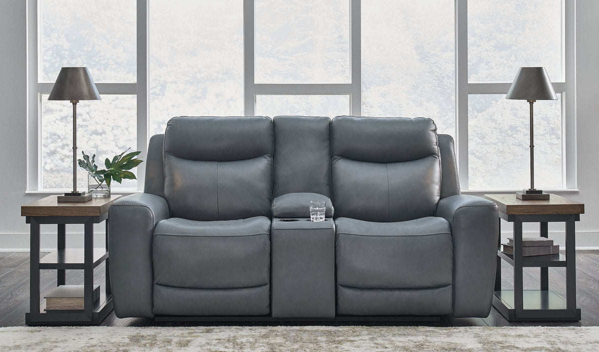 Mindanao Power Reclining Loveseat with Console - Half Price Furniture