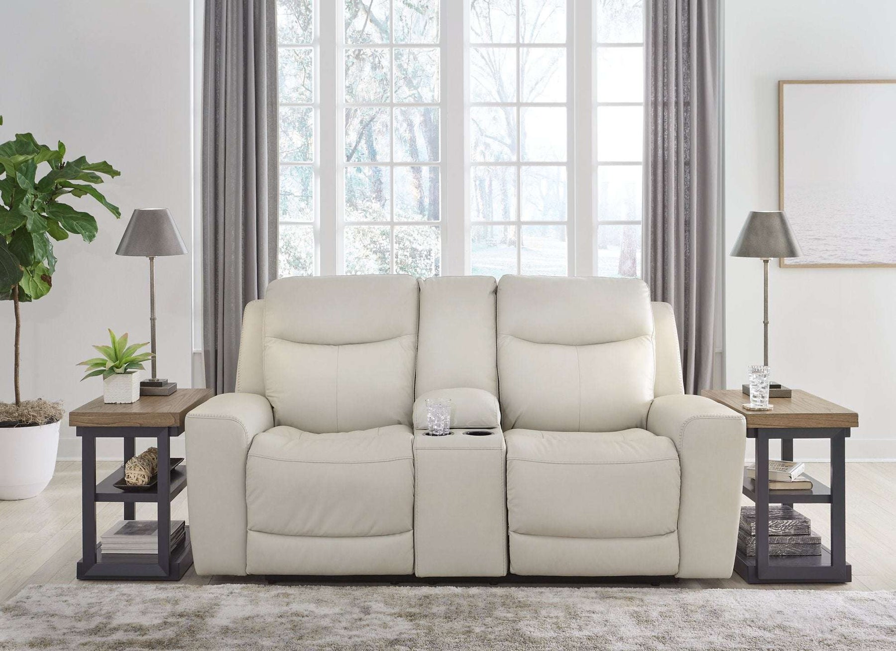 Mindanao Power Reclining Loveseat with Console - Half Price Furniture