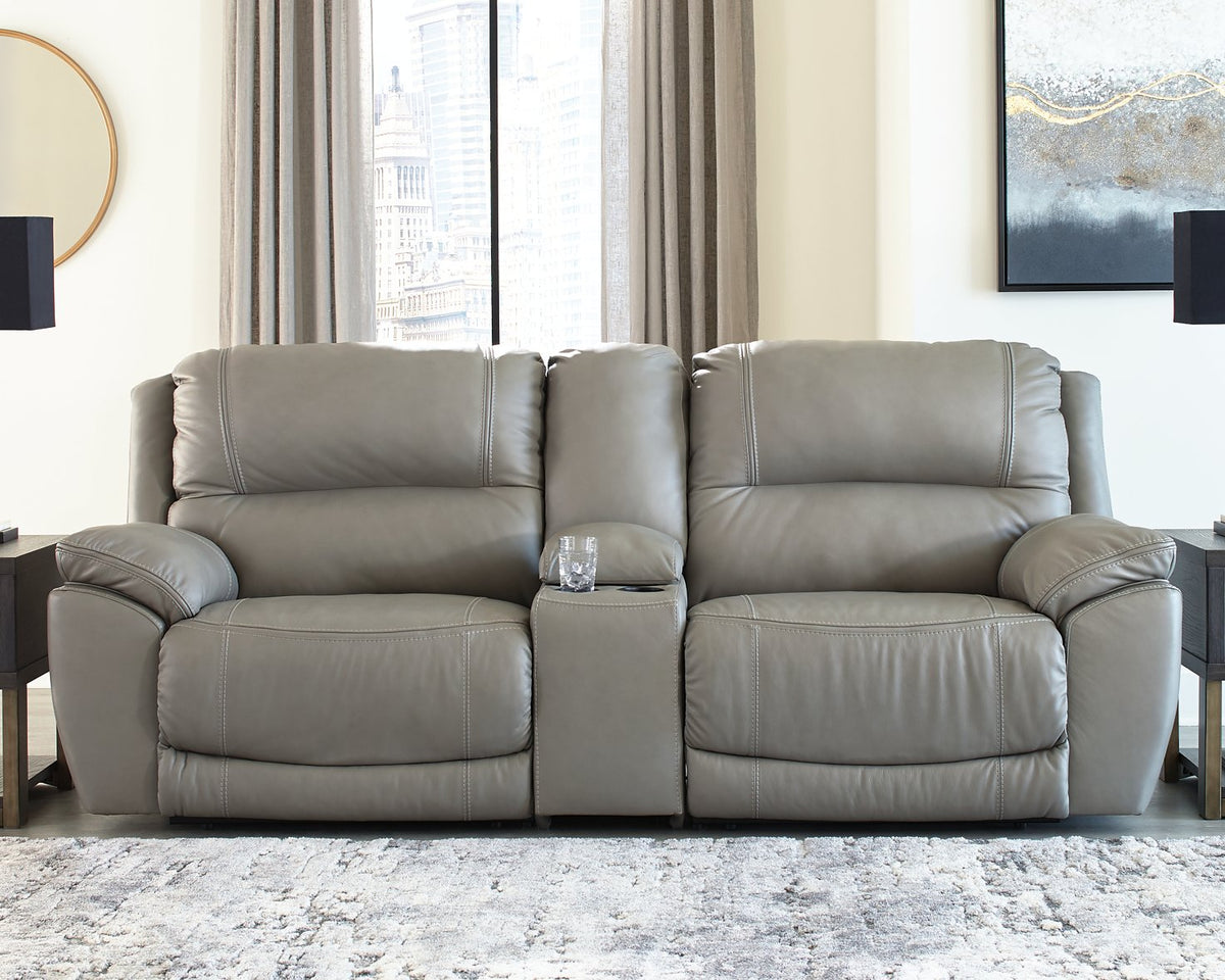 Dunleith 3-Piece Power Reclining Sectional Loveseat with Console - Loveaseat - Half Price Furniture