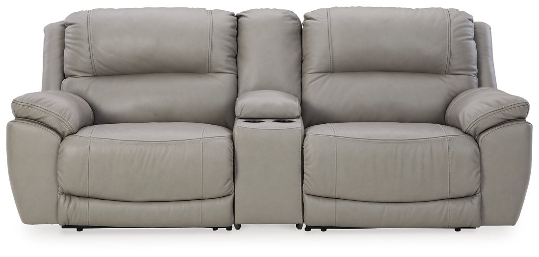Dunleith 3-Piece Power Reclining Sectional Loveseat with Console  Las Vegas Furniture Stores
