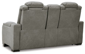 The Man-Den Power Reclining Loveseat with Console - Half Price Furniture