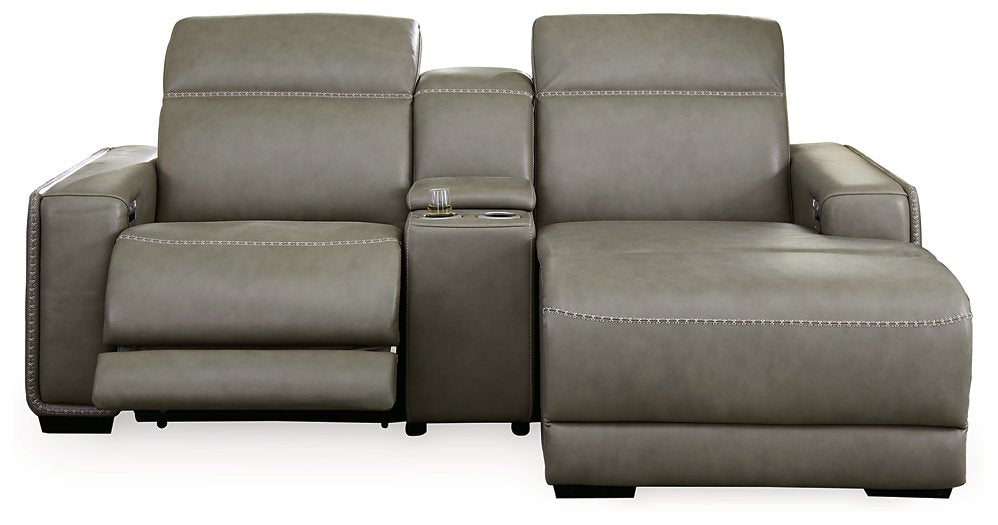 Correze Power Reclining Sectional with Chaise Half Price Furniture
