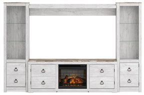 Willowton 4-Piece Entertainment Center with Electric Fireplace - Half Price Furniture