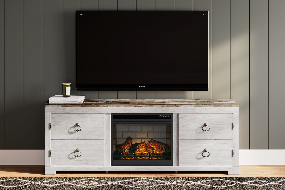 Willowton 72" TV Stand with Electric Fireplace - Half Price Furniture