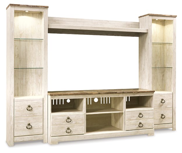 Willowton 4-Piece Entertainment Center Half Price Furniture
