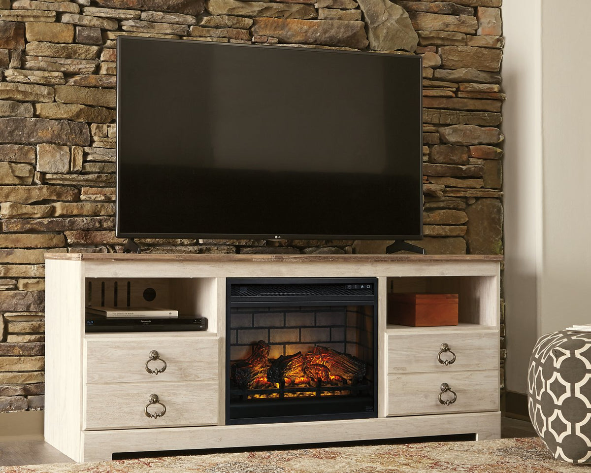 Willowton 64" TV Stand with Electric Fireplace - Half Price Furniture