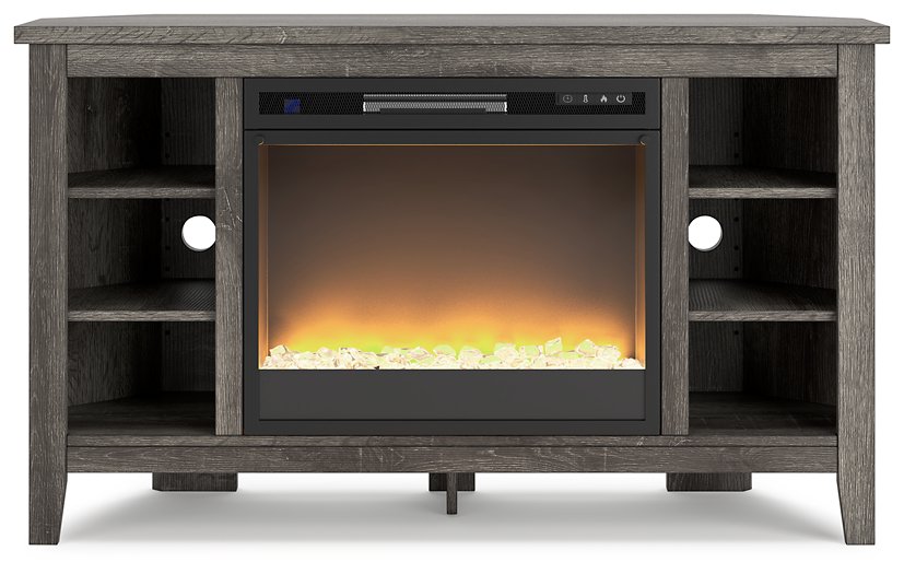 Arlenbry Corner TV Stand with Electric Fireplace - TV Stand - Half Price Furniture