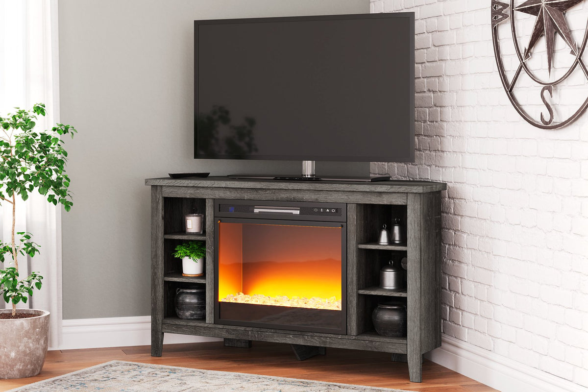 Arlenbry Corner TV Stand with Electric Fireplace Arlenbry Corner TV Stand with Electric Fireplace Half Price Furniture