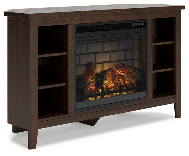 Camiburg Corner TV Stand with Electric Fireplace Half Price Furniture