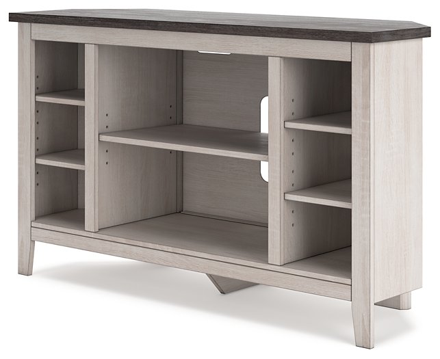 Dorrinson Corner TV Stand with Electric Fireplace - TV Stand - Half Price Furniture