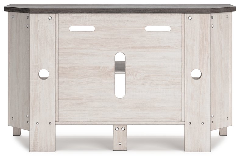 Dorrinson Corner TV Stand with Electric Fireplace - TV Stand - Half Price Furniture