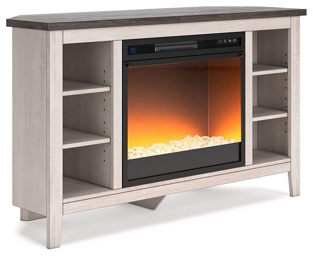 Dorrinson Corner TV Stand with Electric Fireplace  Las Vegas Furniture Stores