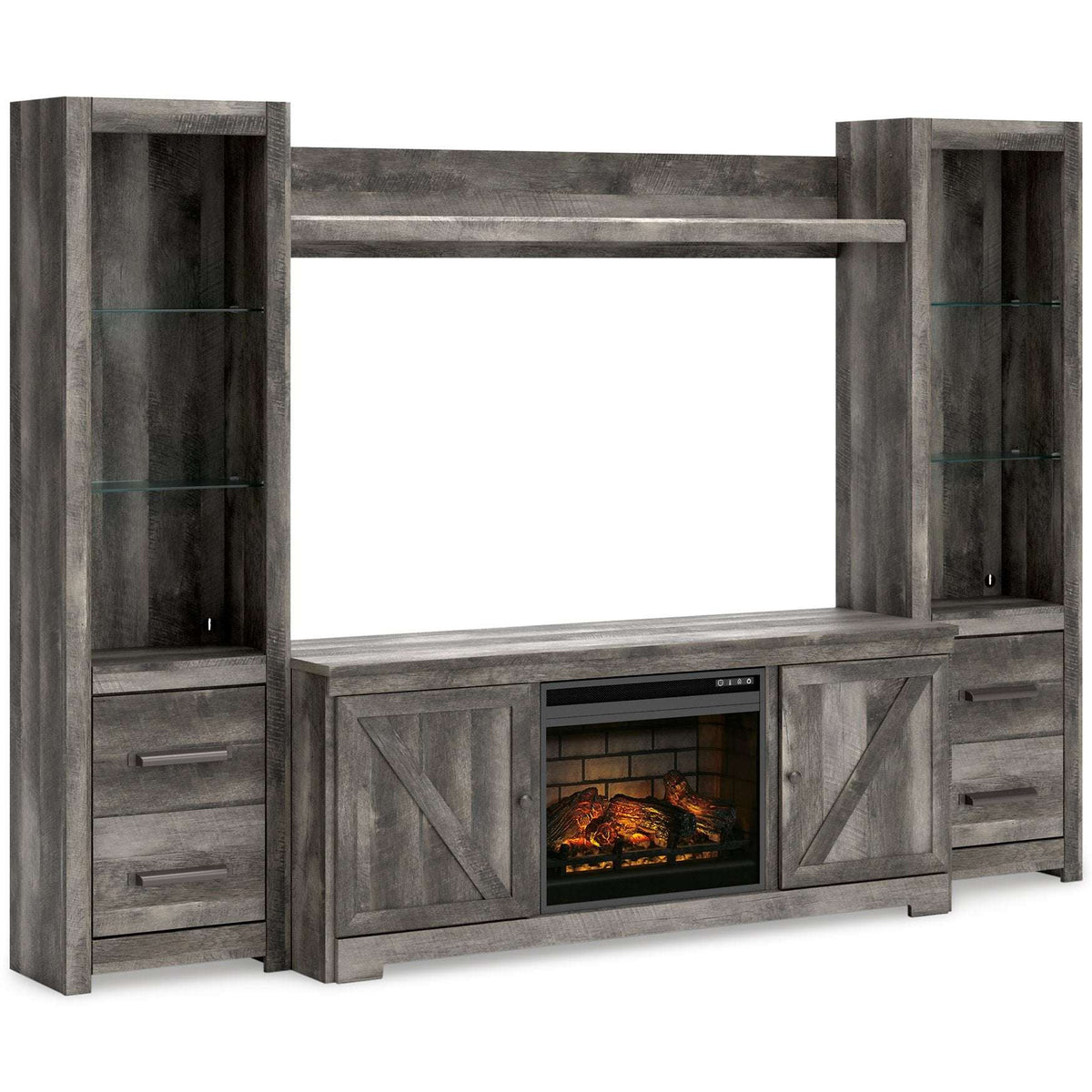 Wynnlow 4-Piece Entertainment Center with Electric Fireplace Half Price Furniture