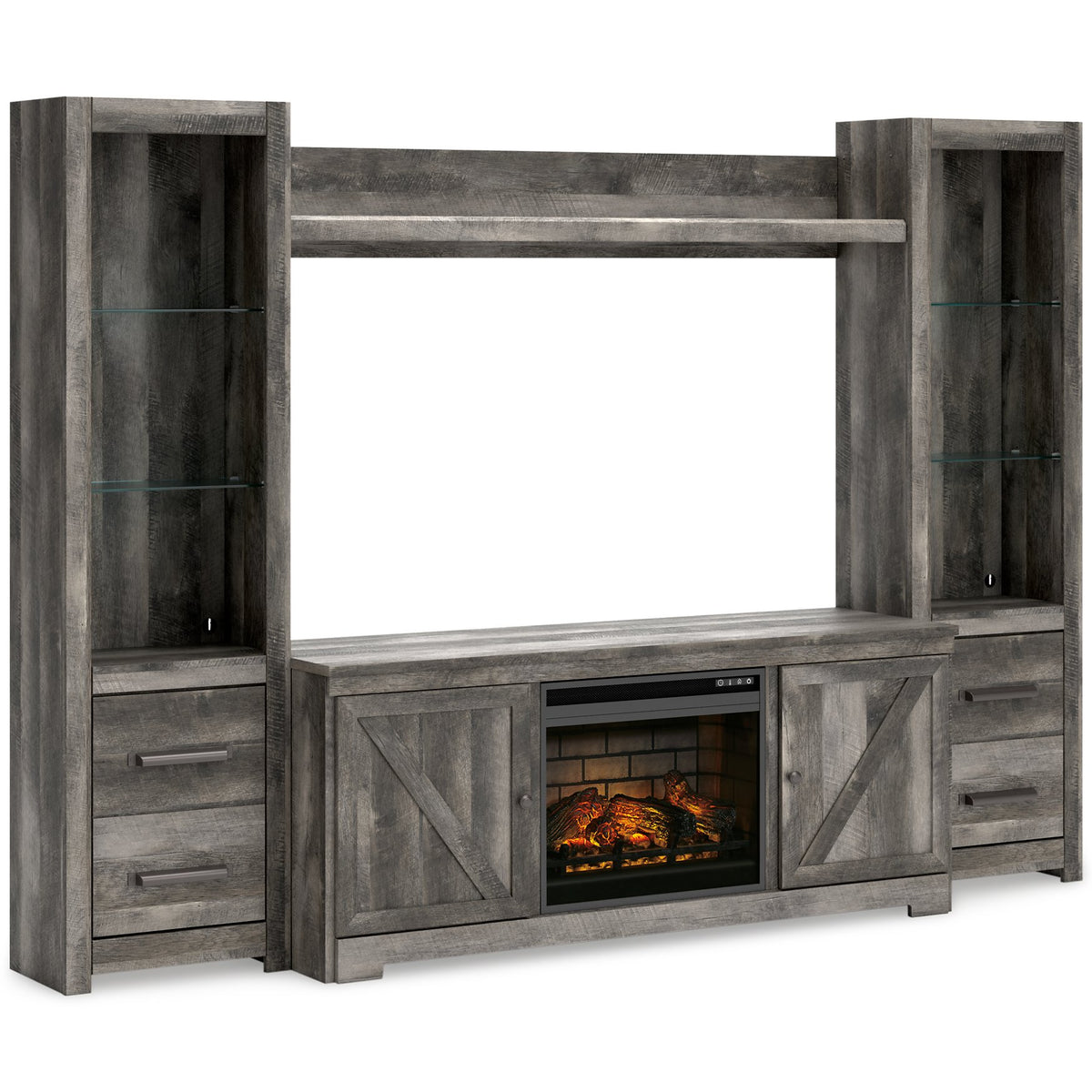Wynnlow 4-Piece Entertainment Center with Electric Fireplace  Las Vegas Furniture Stores