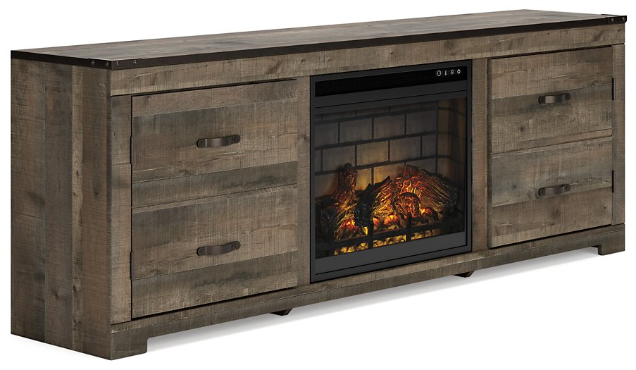 Trinell 72" TV Stand with Electric Fireplace Half Price Furniture