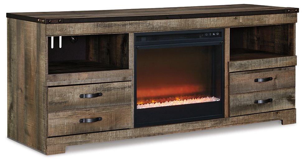 Trinell 63" TV Stand with Electric Fireplace Half Price Furniture