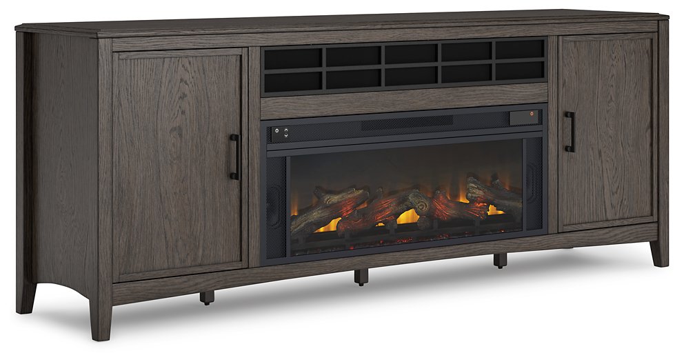 Montillan 84" TV Stand with Electric Fireplace Half Price Furniture