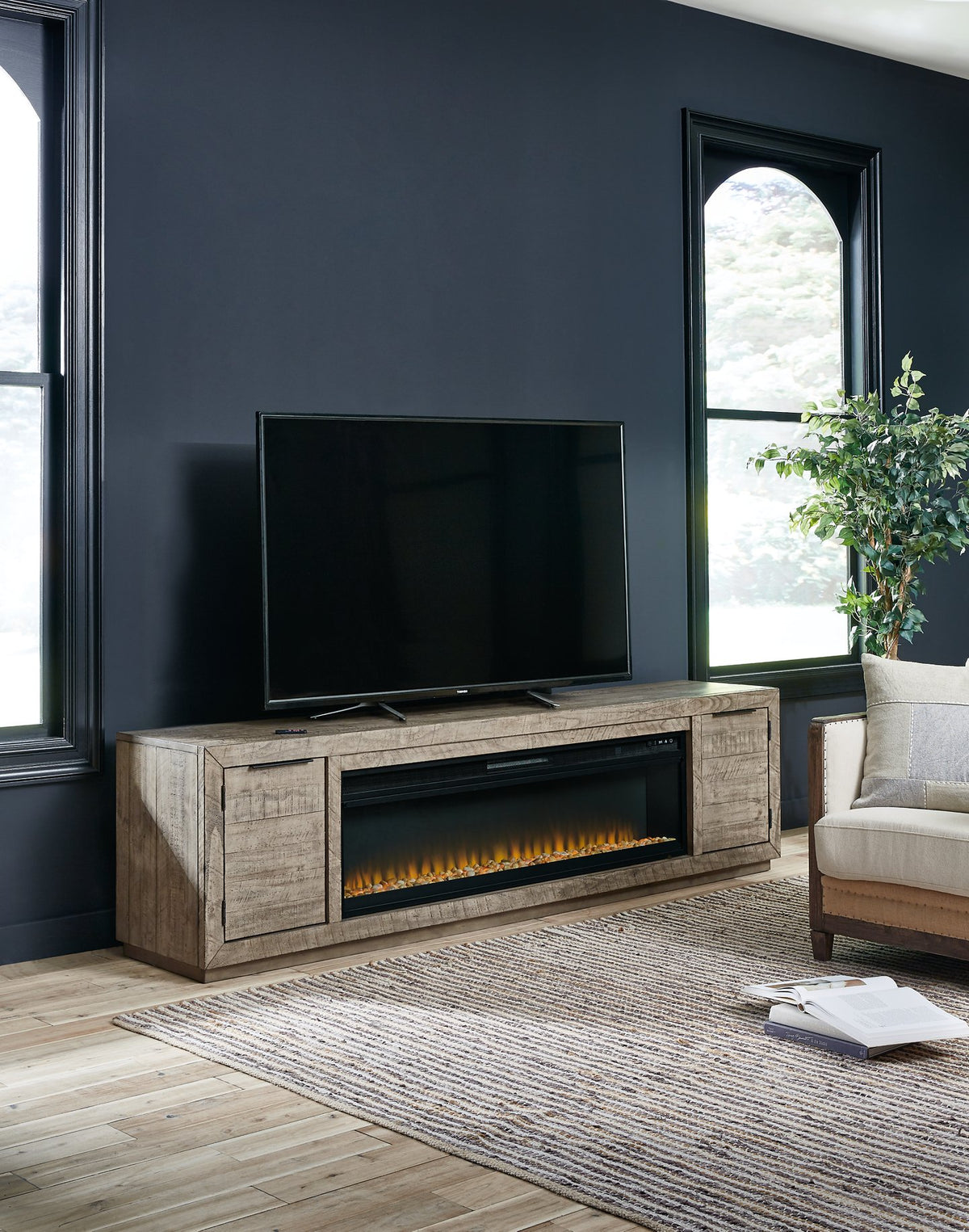 Krystanza TV Stand with Electric Fireplace - Half Price Furniture