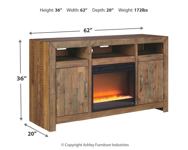 Sommerford 62" TV Stand with Electric Fireplace - Half Price Furniture