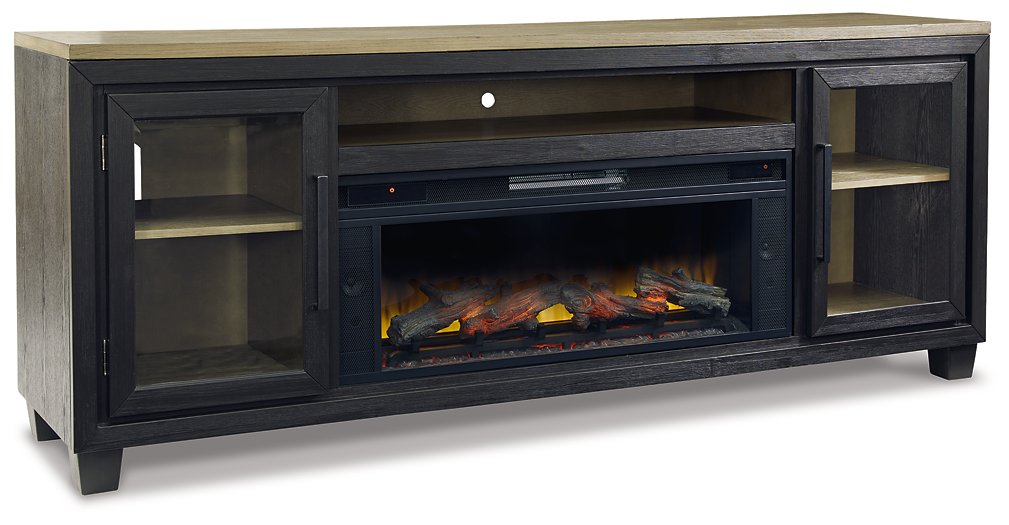 Foyland 83" TV Stand with Electric Fireplace  Half Price Furniture