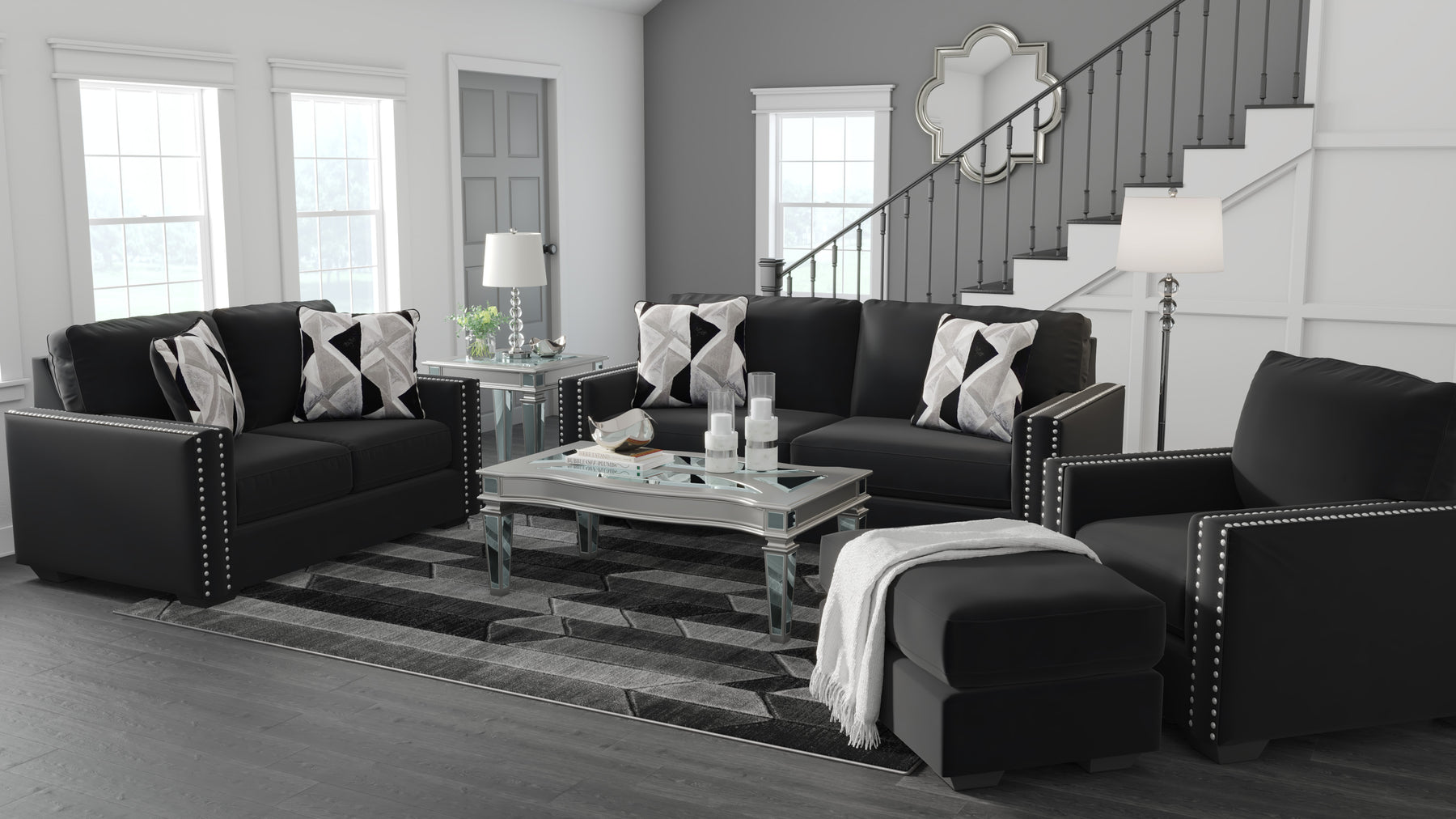 Signature Design by Ashley Gleston High Style Glam Collection Contemporary Living Room Gleston Collection by Ashley Sofa & Loveseat Half Price Furniture