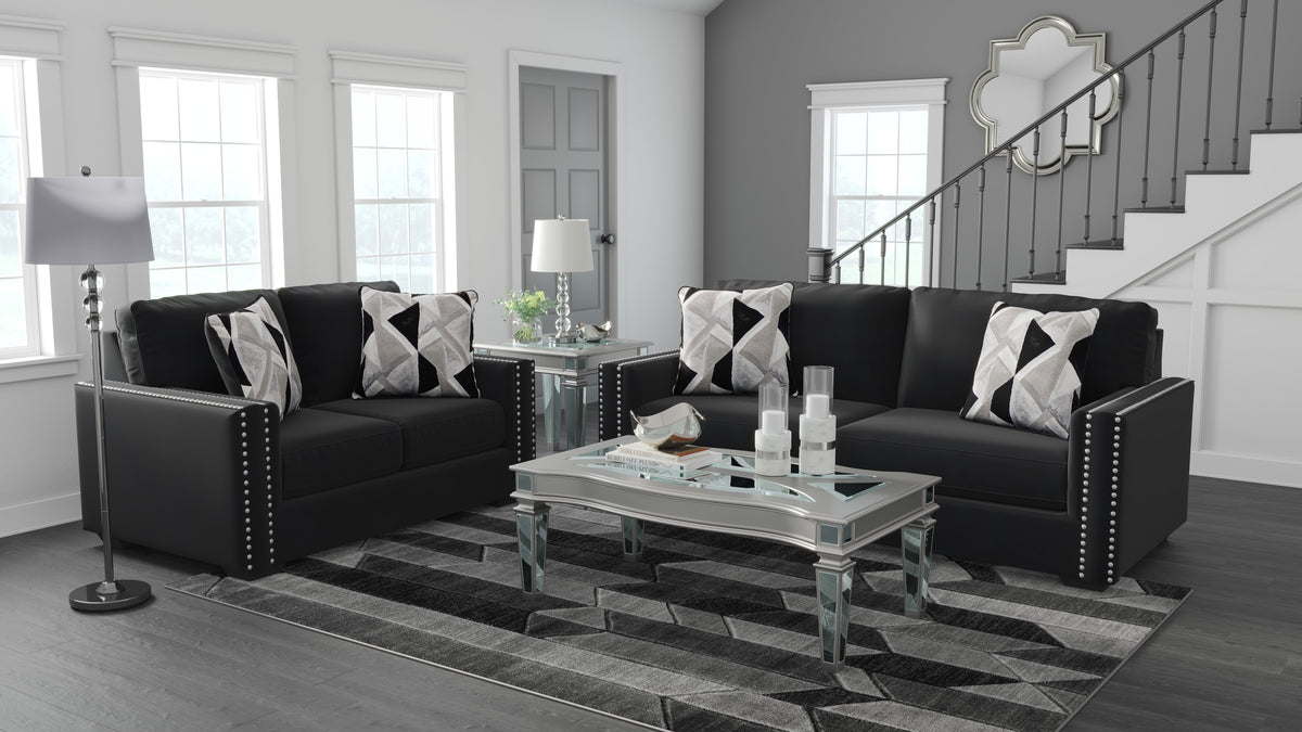 Signature Design by Ashley Gleston High Style Glam Collection Contemporary Living Room Gleston Collection by Ashley  Sofa & Loveseat Las Vegas Furniture Stores