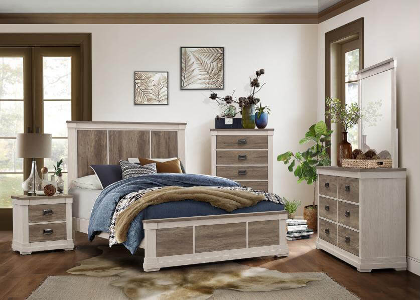 4 Pc Bedroom in Two tone finish 4 Pc Queen Bedroom set in Two tone finish Half Price Furniture