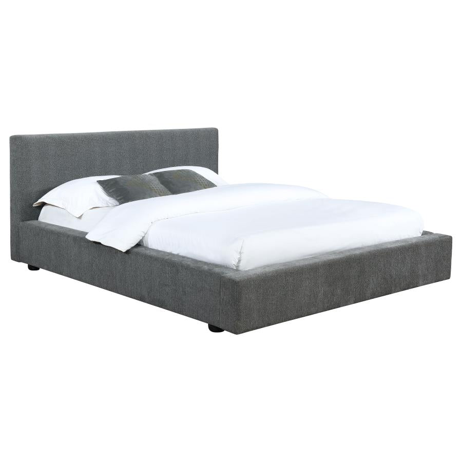 Gregory Upholstered Platform Bed Graphite Gregory Upholstered Platform Bed Graphite Half Price Furniture