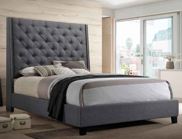 CHANTILLY Gray Bed - Elegant Comfort and Modern Design for Your Bedroom