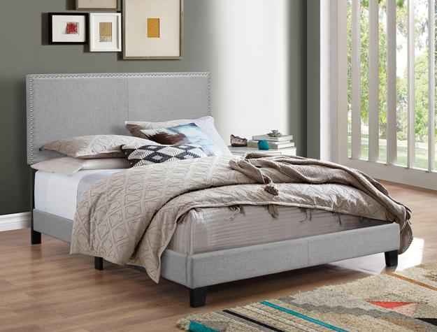 ERIN COMPLETE Bed Gray Fabric - Stylish and Comfortable Bedroom Furniture
