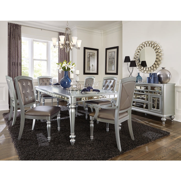 glamorous reflection Dining Room Collection  7 Pc. Silver Extendable Dining Room Set | Furniture is located in Las Vegas and Henderson Las Vegas Furniture Stores