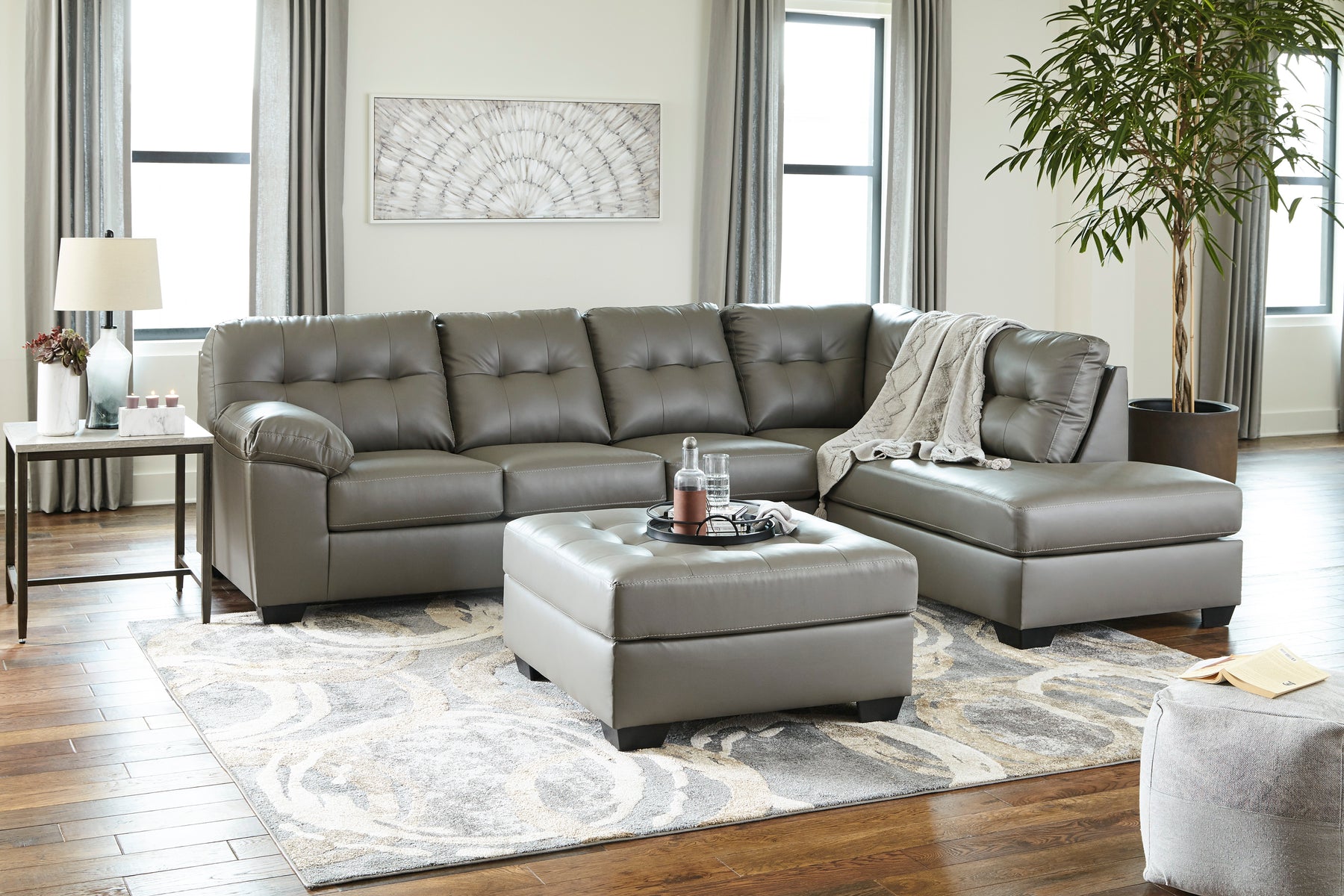 Donlen 2 Pc Sectional Living Room Donlen 2 Pc Sectional Living Room | White modern Sectional Las Vegas Furniture store Half Price Furniture