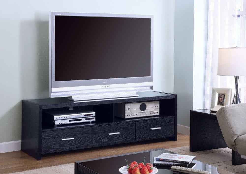 Black TV Stand - Modern Console for Stylish Living Rooms and Bedrooms