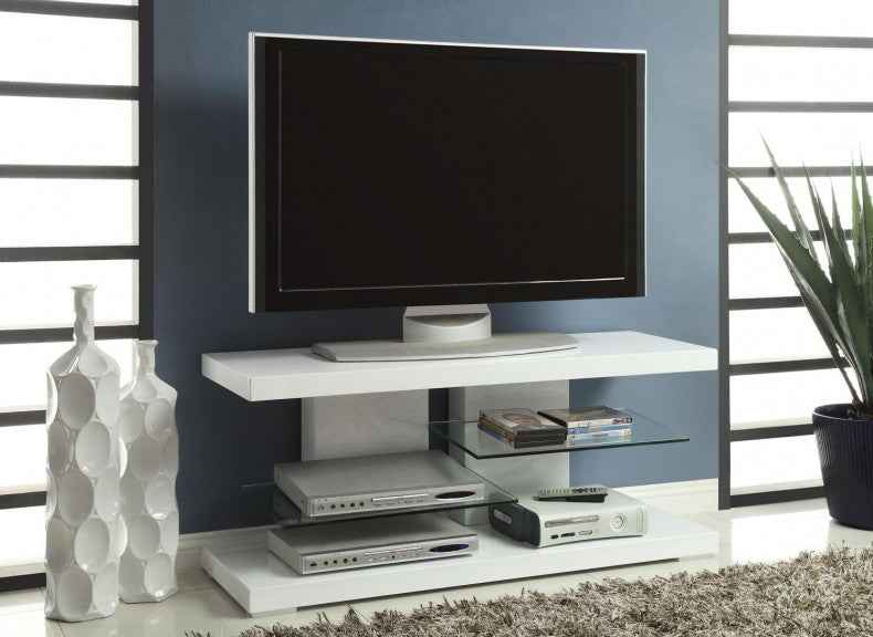 White Finish TV Stand for Stylish Living Rooms
