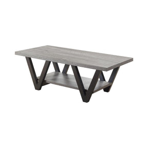 Higgins V-shaped Coffee Table Black and Antique in Gray Higgins V-shaped Coffee Table Black and Antique in Gray Half Price Furniture