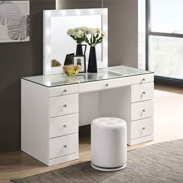 Avery White Vanity Set for Elegant Bedroom Decor