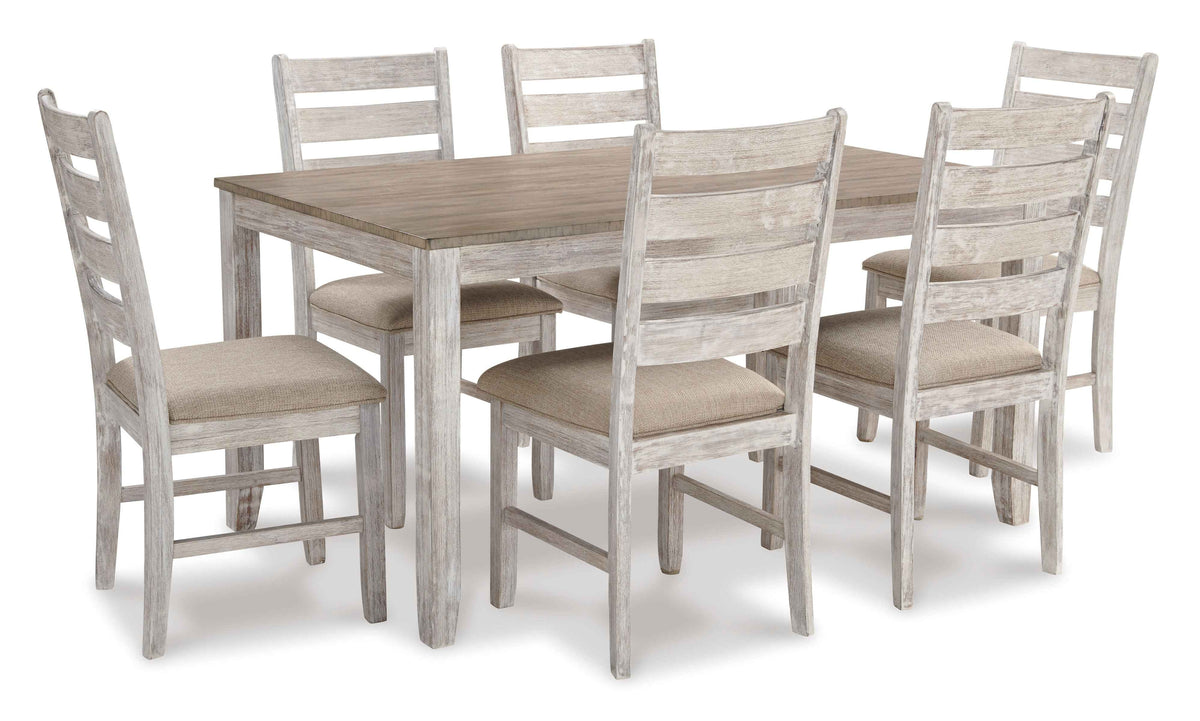 Skempton Cottage Dining Room Set - 7 Piece Whitewash Collection