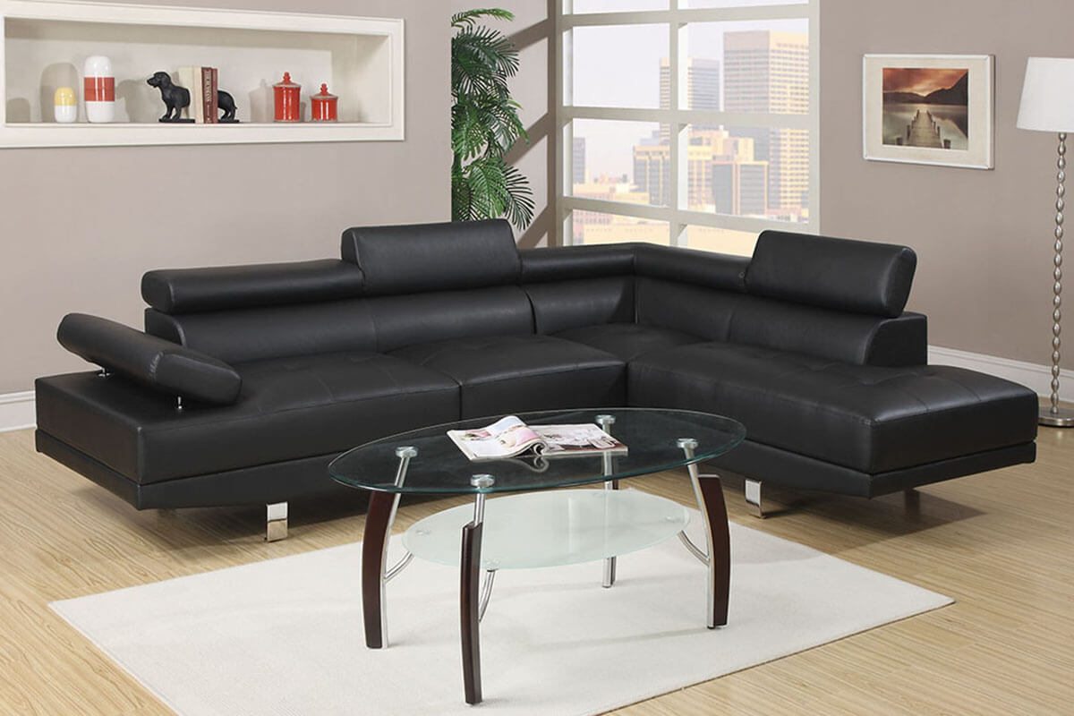 Modern Sectional in Black Modern Sectional in Black | Modern living rooms furniture las Vegas NV Half Price Furniture