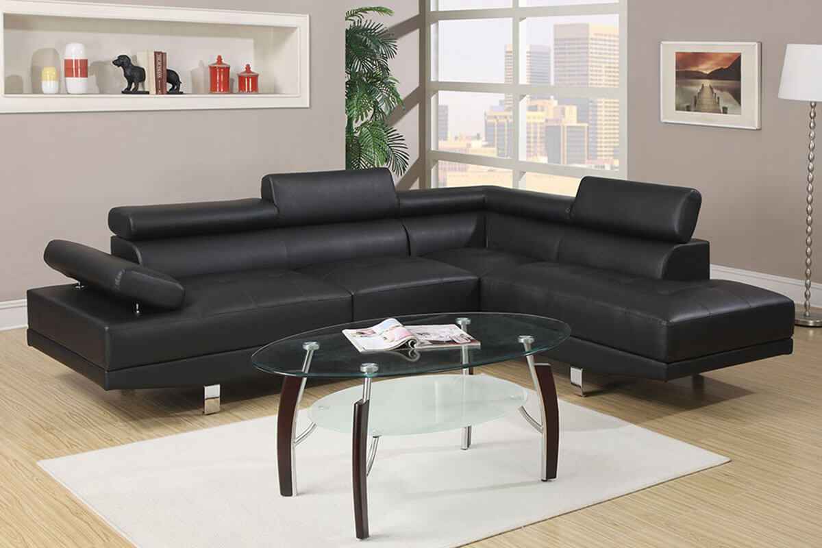 Modern Black Sectional Sofa