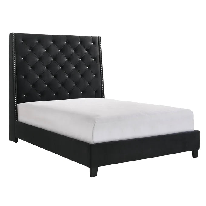 Chantilly High headboard Velvet Bed Chantilly High headboard Velvet Bed Half Price Furniture