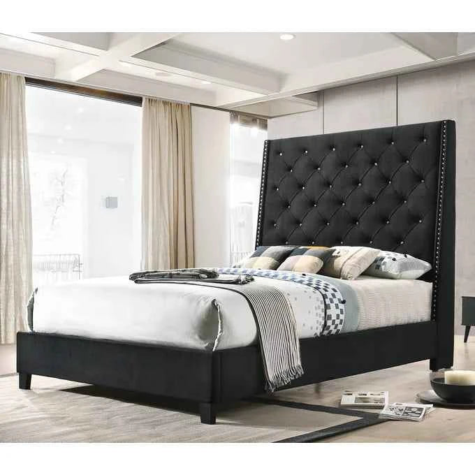 Chantilly Velvet Bed Headboard - Luxurious High Headboard Design