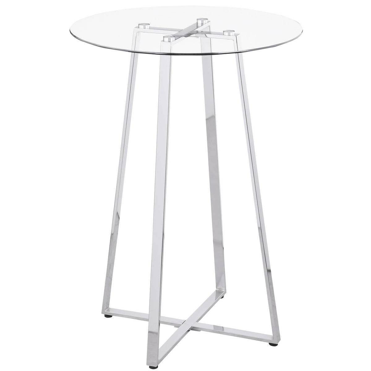Zanella Glass Top Bar Table Chrome  Half Price Furniture