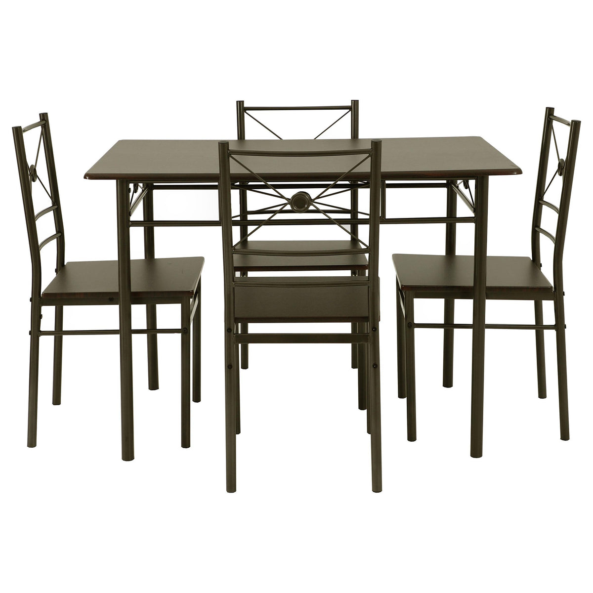 Anna 5-piece Rectangular Dining Set Dark Bronze  Half Price Furniture