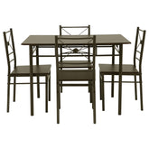 Anna 5-piece Rectangular Dining Set Dark Bronze Half Price Furniture