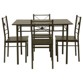 Anna 5-piece Rectangular Dining Set Dark Bronze Anna 5-piece Rectangular Dining Set Dark Bronze Half Price Furniture